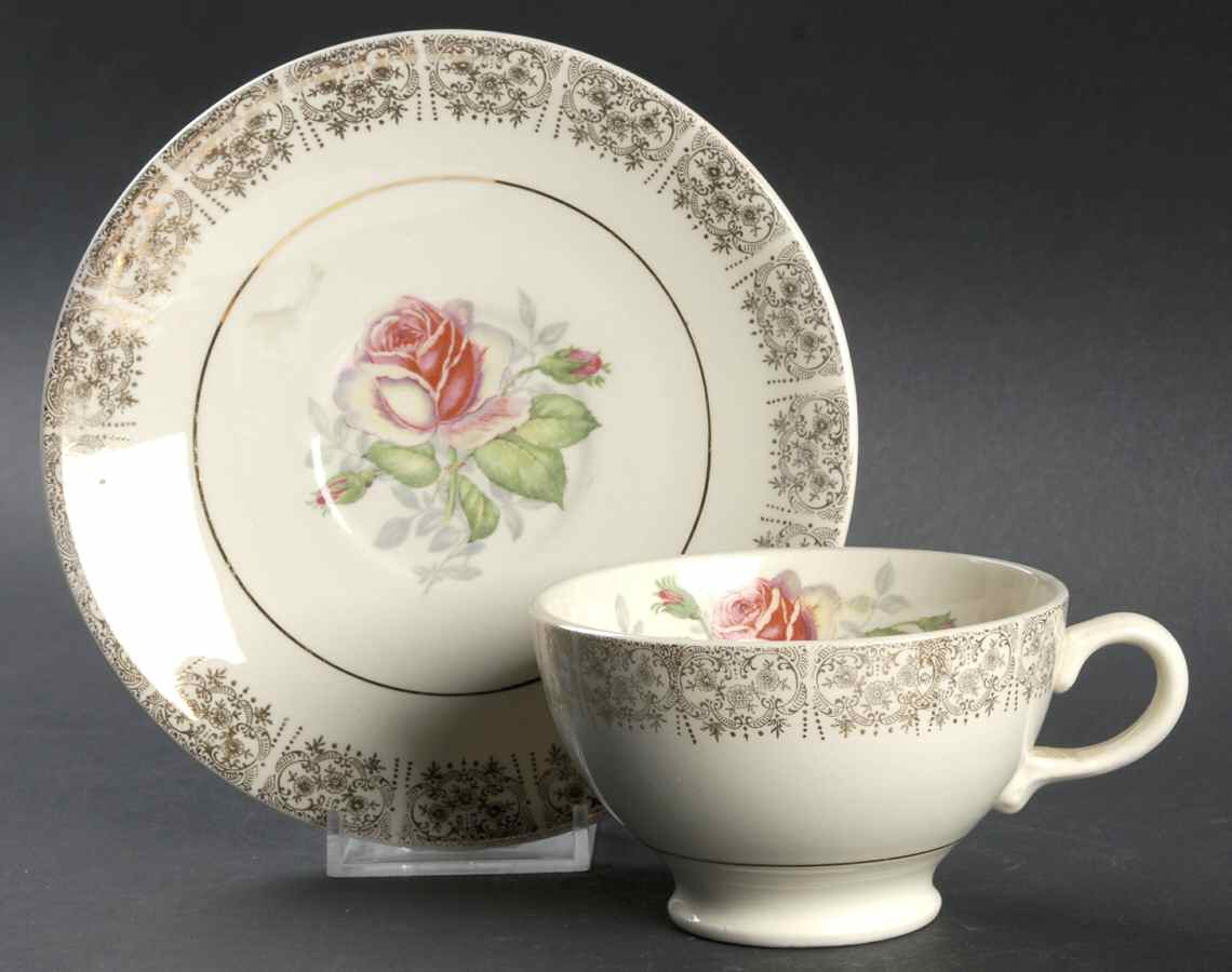 Duchess Rose Footed Cup & Saucer Set by Salem-1
