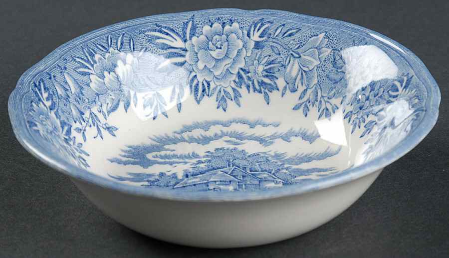 English Village Blue Fruit/Dessert (Sauce) Bowl by Salem-1