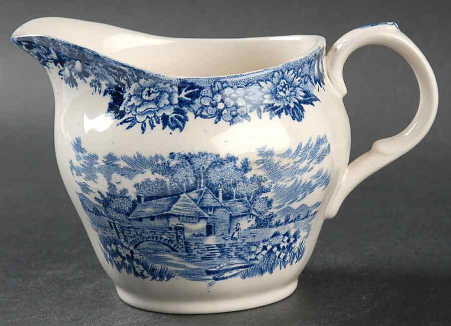 English Village Blue Creamer by Salem-1