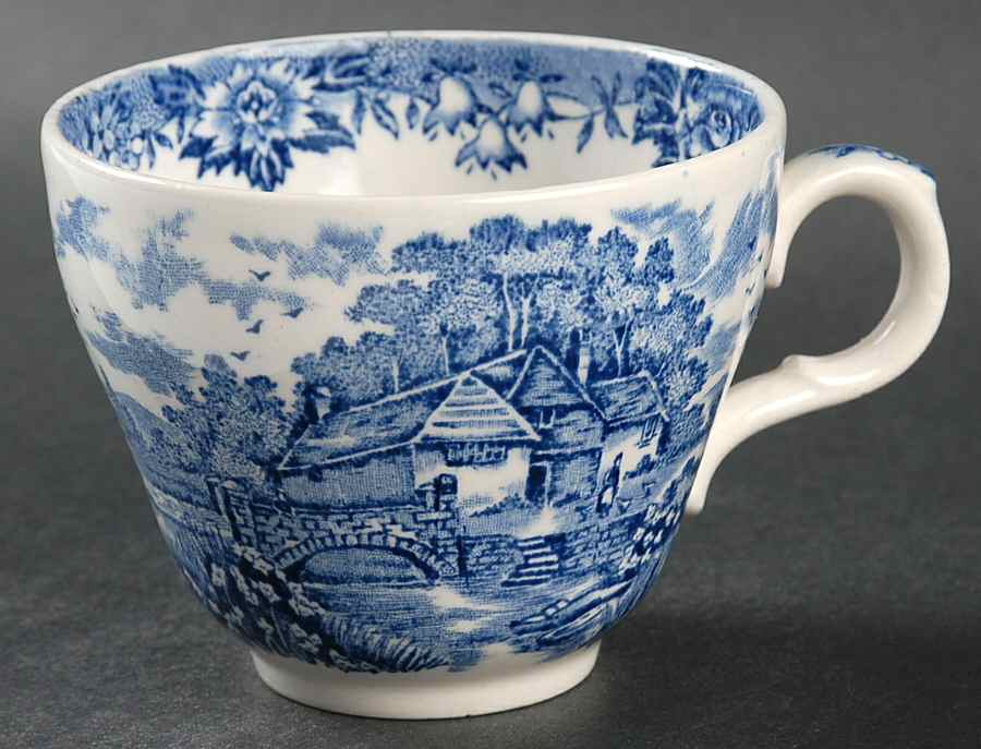 English Village Blue Flat Cup by Salem-1