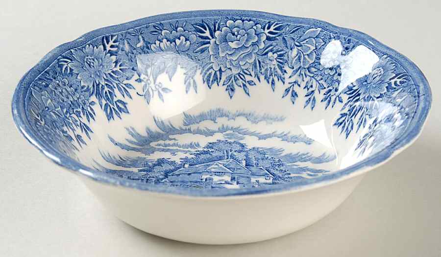 English Village Blue Coupe Cereal Bowl by Salem-1