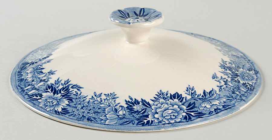 English Village Blue Lid for Round Vegetable by Salem-1