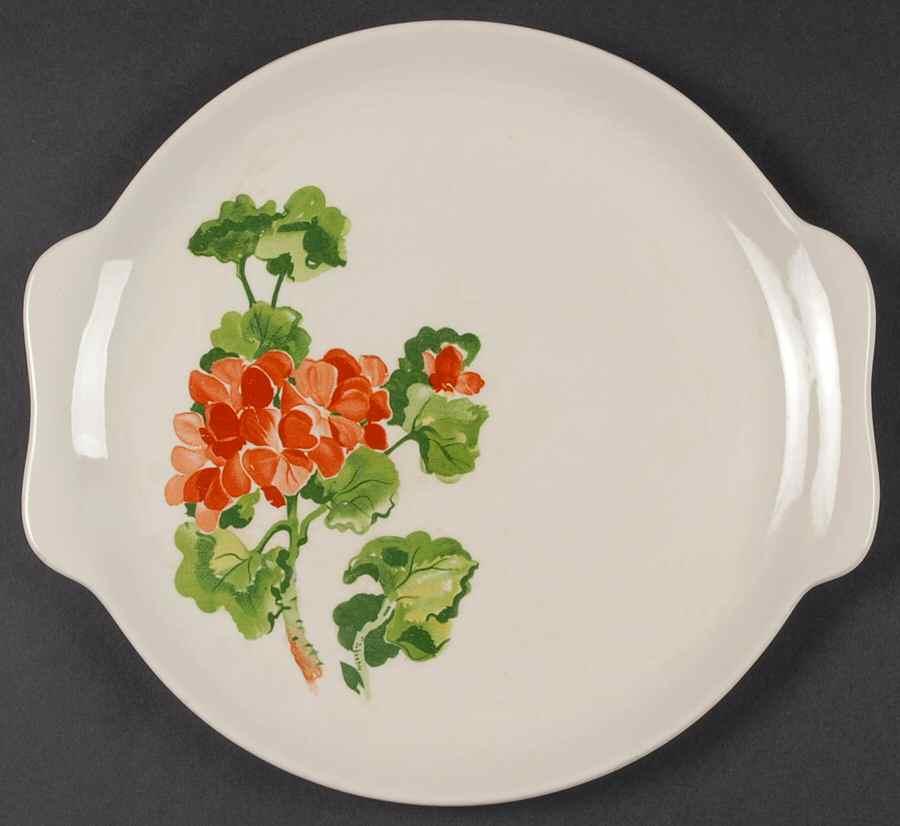 Geranium Handled Cake Plate by Salem-1