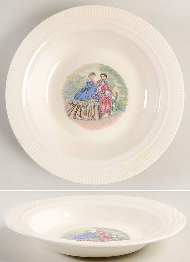 Godey Prints (Ribbed Rim) Rim Soup Bowl by Salem-1