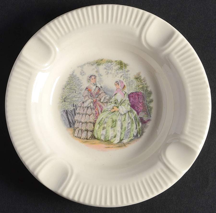 Godey Prints (Ribbed Rim) Small Ashtray by Salem-1