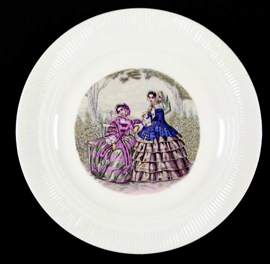Godey Prints (Ribbed Rim) Dinner Plate by Salem-1