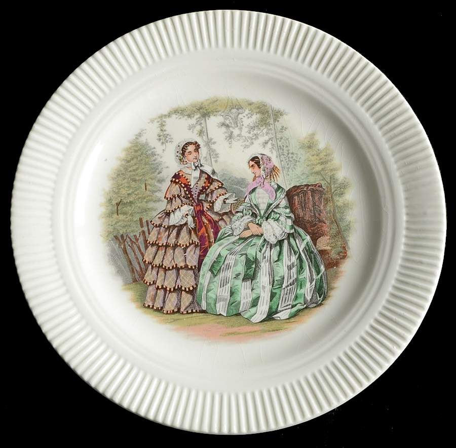 Godey Prints (Ribbed Rim) Dessert/Pie Plate by Salem-1