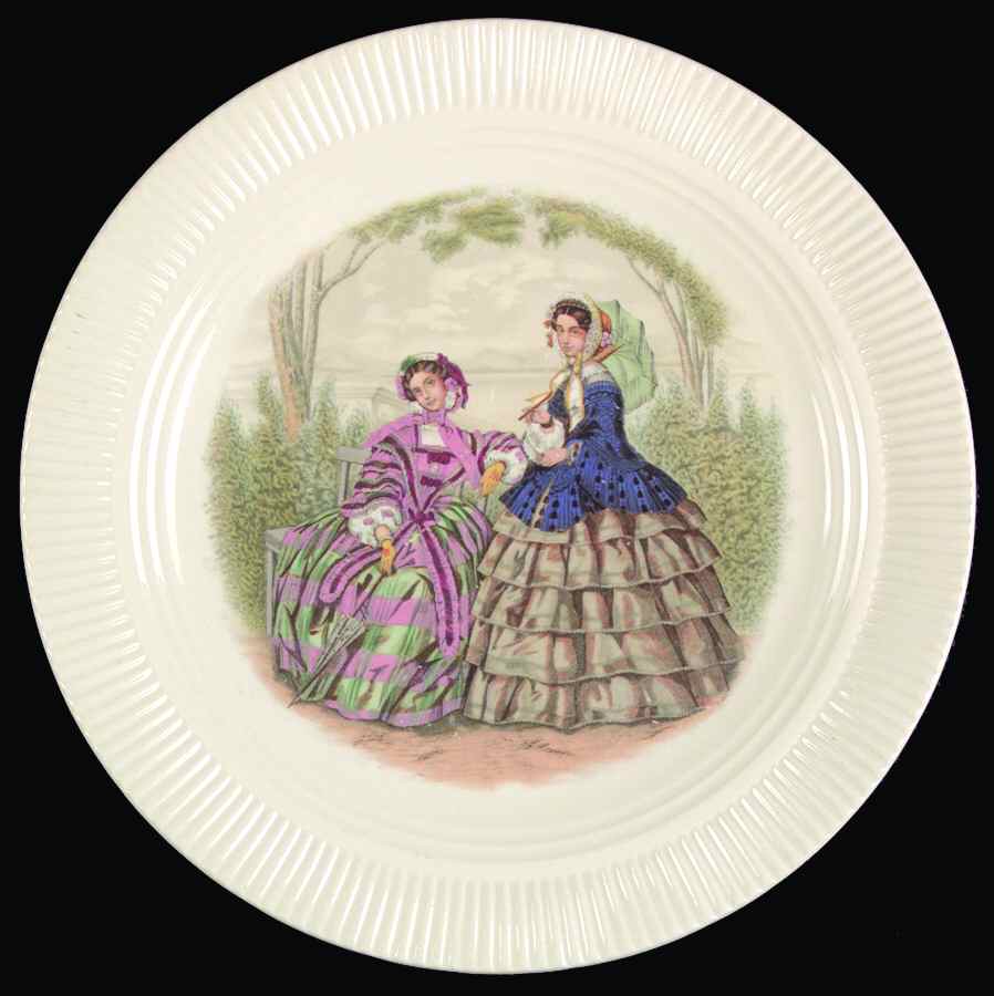 Godey Prints (Ribbed Rim) Salad Plate by Salem-1