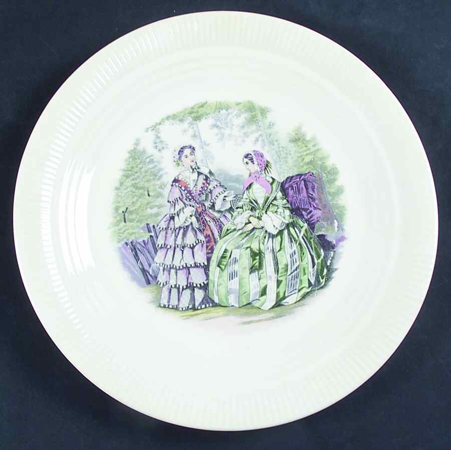 Godey Prints (Ribbed Rim) Luncheon Plate by Salem-1