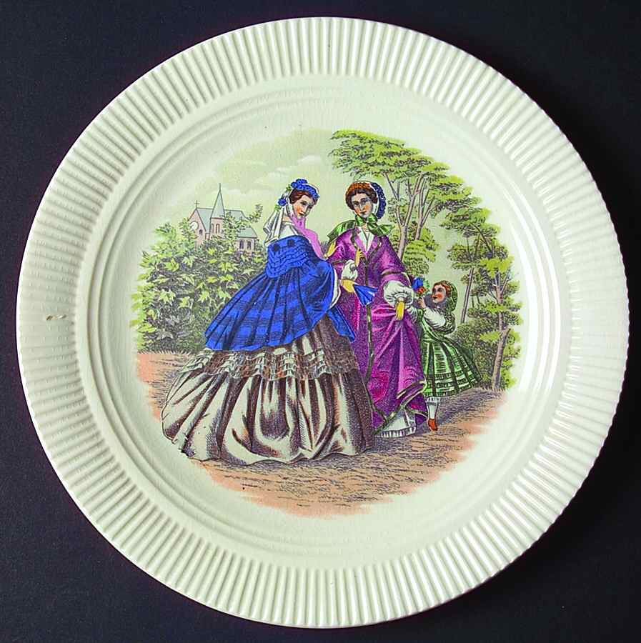 Godey Prints (Ribbed Rim) Salad Plate by Salem-1
