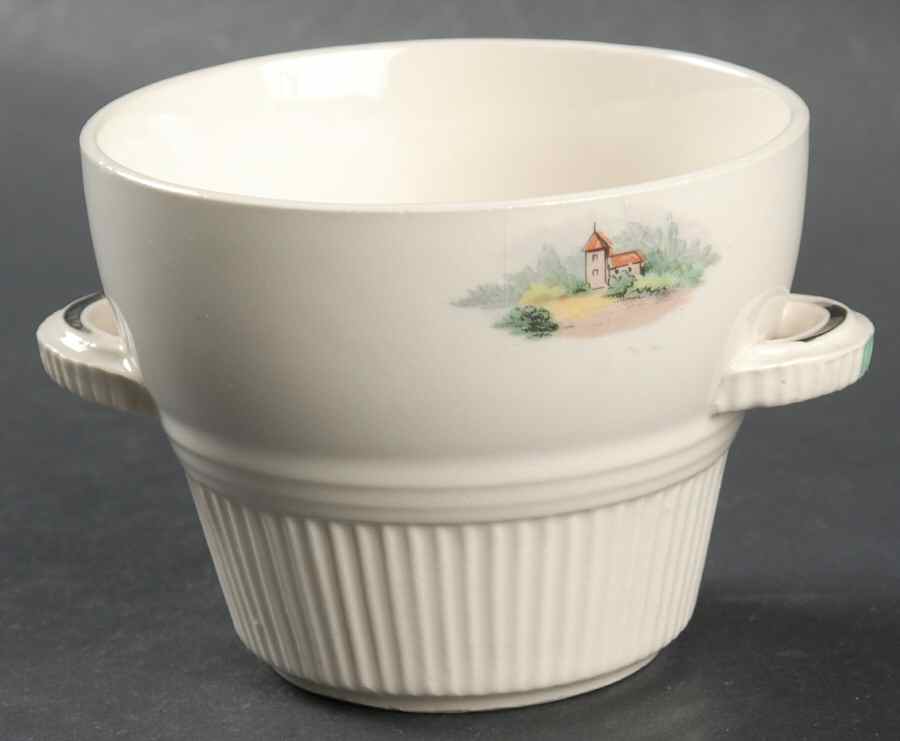 Godey Prints (Ribbed Rim) Open Sugar Bowl by Salem-1