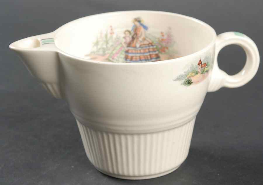 Godey Prints (Ribbed Rim) Creamer by Salem-1