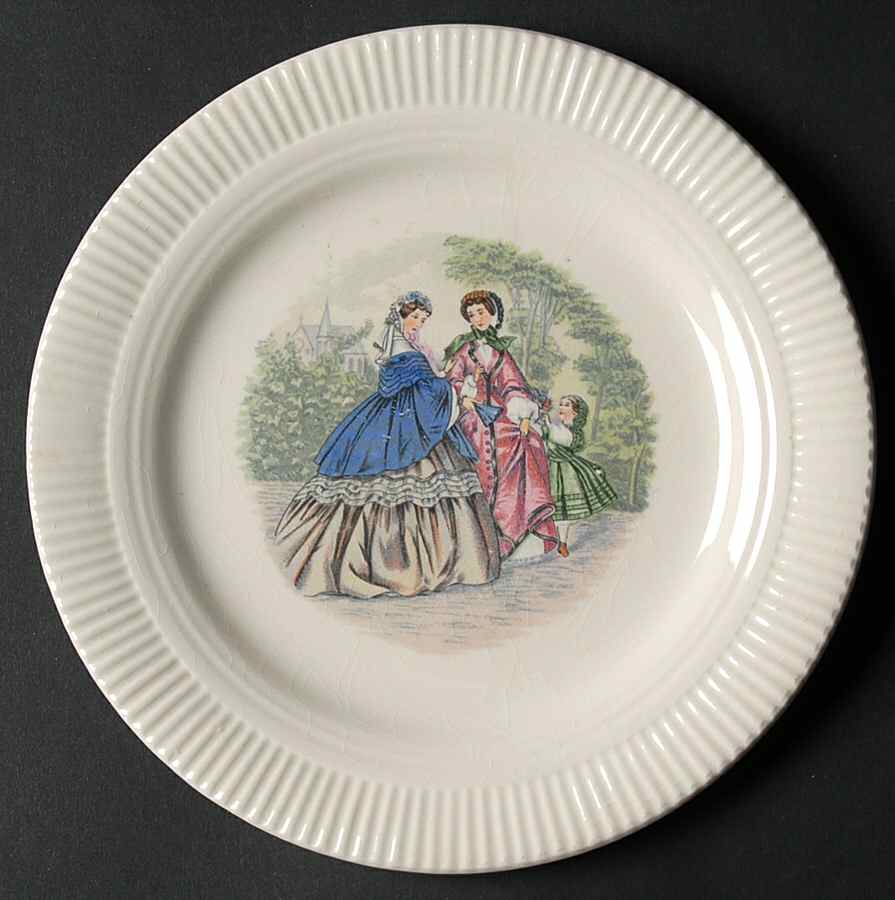 Godey Prints (Ribbed Rim) Bread & Butter Plate by Salem-1