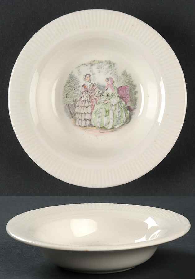 Godey Prints (Ribbed Rim) Rim Fruit/Dessert (Sauce) Bowl by Salem-1