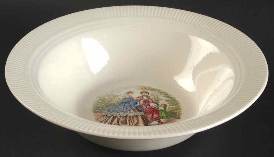 Godey Prints (Ribbed Rim) 9" Round Vegetable Bowl by Salem-1