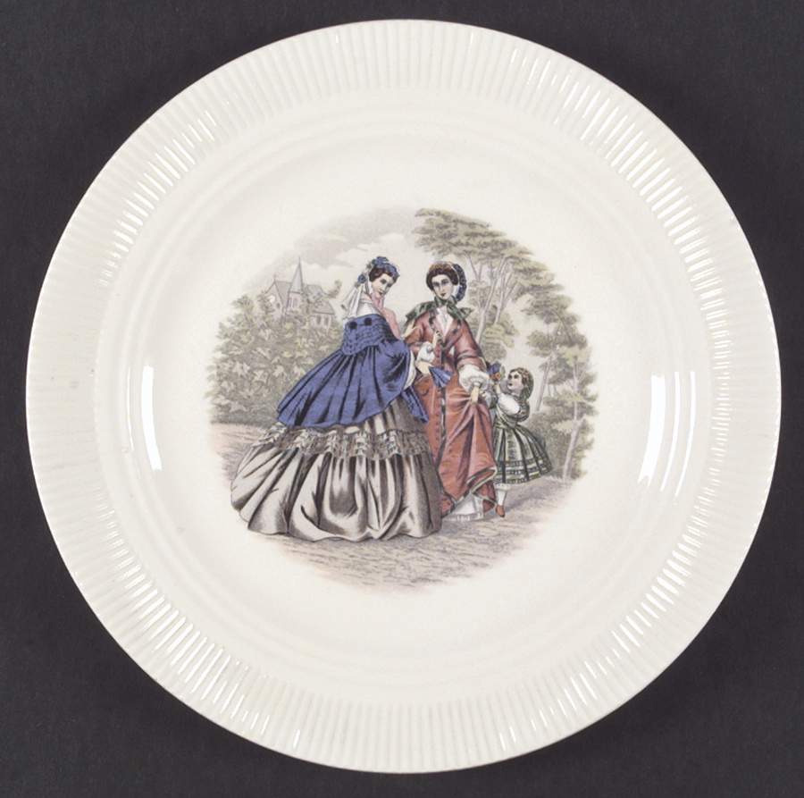 Godey Prints (Ribbed Rim) Dinner Plate by Salem-1