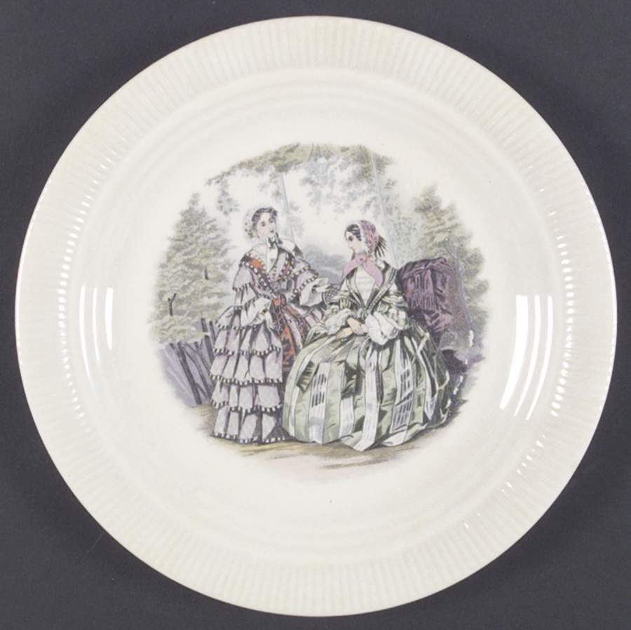 Godey Prints (Ribbed Rim) Dinner Plate by Salem-1
