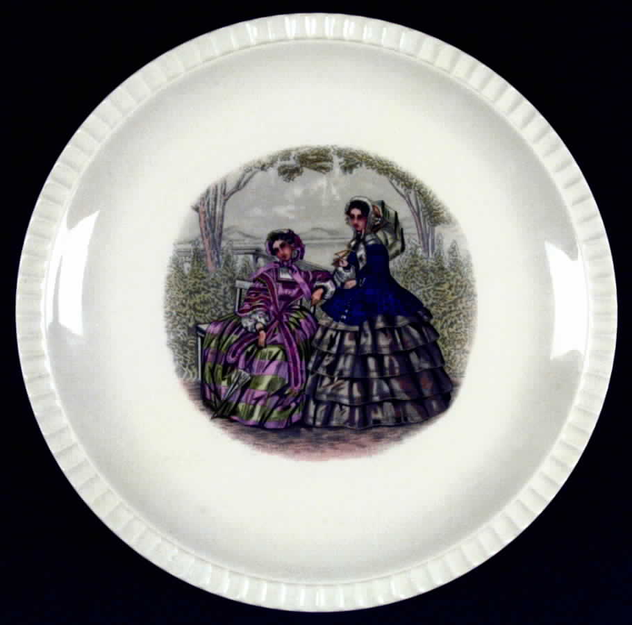 Godey Prints (Fluted, No Color Band) Dinner Plate by Salem-1