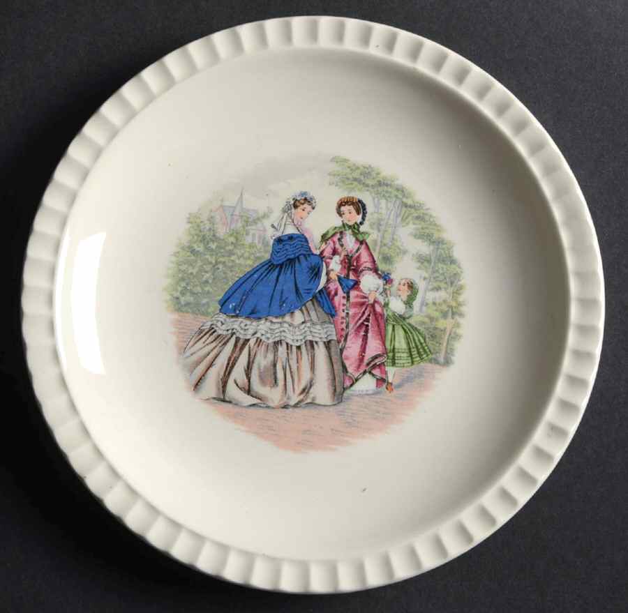 Godey Prints (Fluted, No Color Band) Bread & Butter Plate by Salem-1