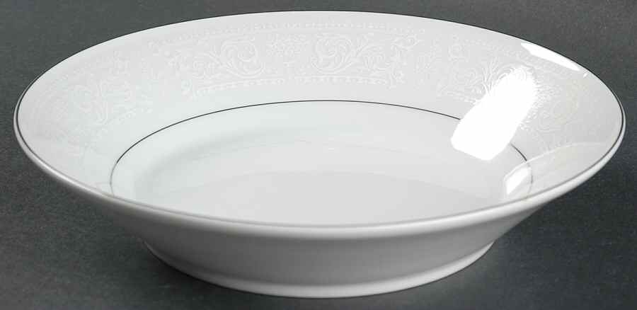 Lace Bouquet (Platinum Trim) Coupe Soup Bowl by Salem-1