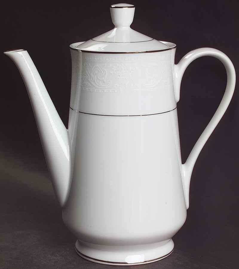 Lace Bouquet (Platinum Trim) Coffee Pot & Lid by Salem-1