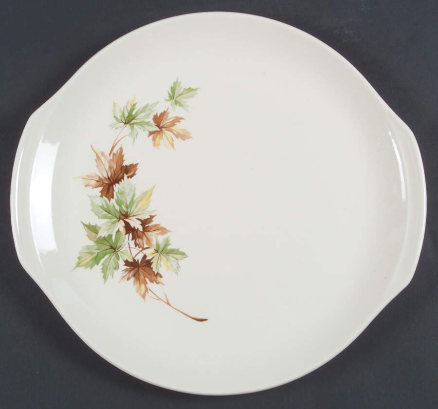 Maple Leaf Handled Cake Plate by Salem-1
