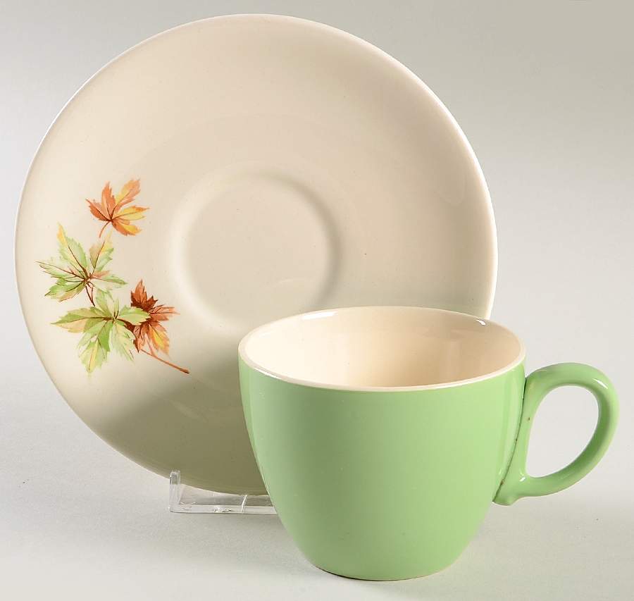 Maple Leaf Flat Cup & Saucer Set by Salem-1