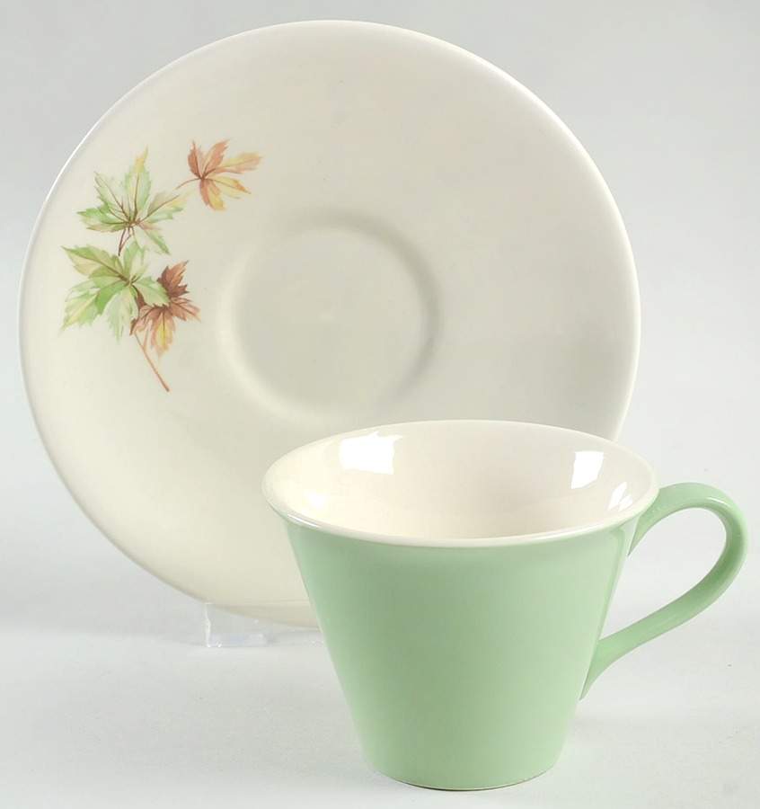 Maple Leaf Flat Cup & Saucer Set by Salem-1
