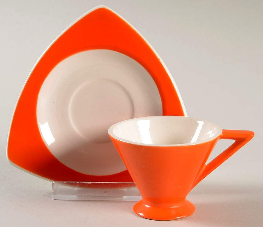 Mandarin (Tricorne) Footed Demitasse Cup & Saucer Set by Salem-1