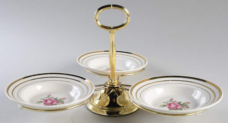 Mt Vernon 7" x 12" 3-Part Relish & Metal Stand (FR) HC by Salem-1