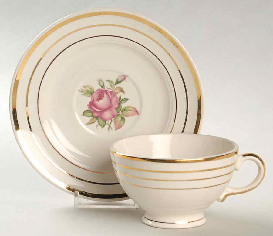 Mt Vernon Footed Cup & Saucer Set by Salem-1