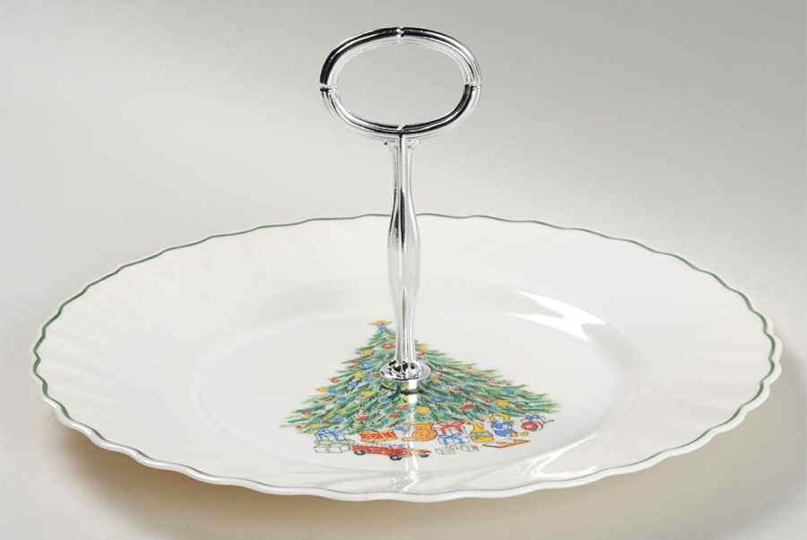 Noel Round Serving Plate with Handle (DP) by Salem-1