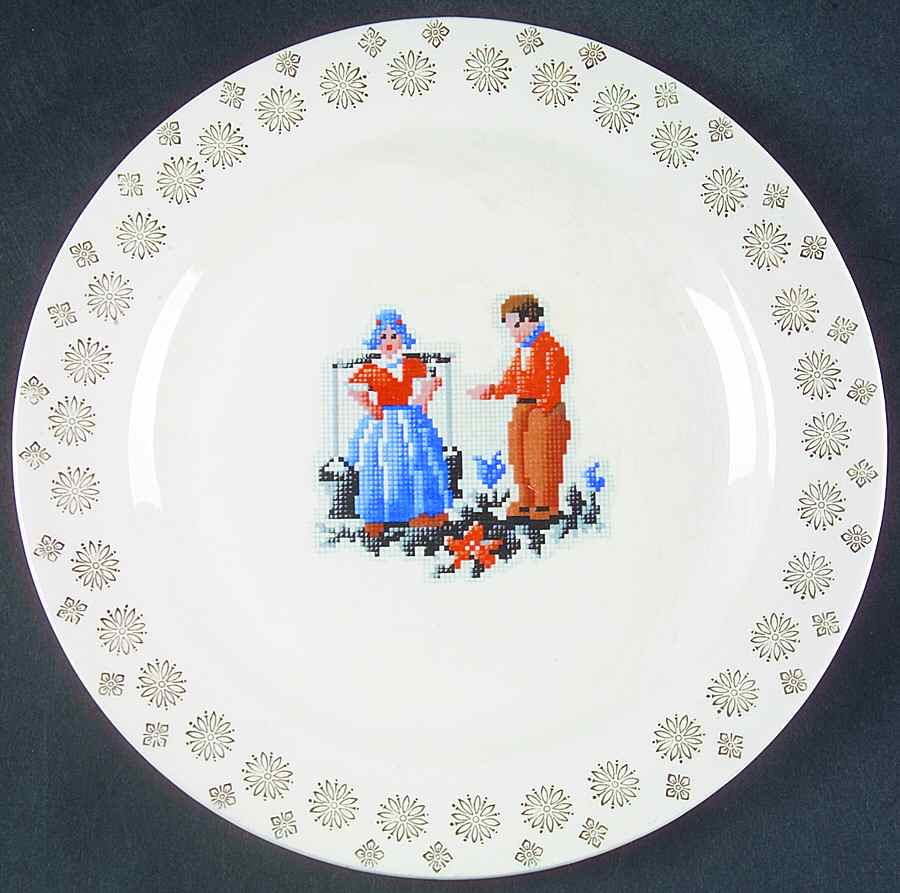 Petit Point (Dutch) Luncheon Plate by Salem-1