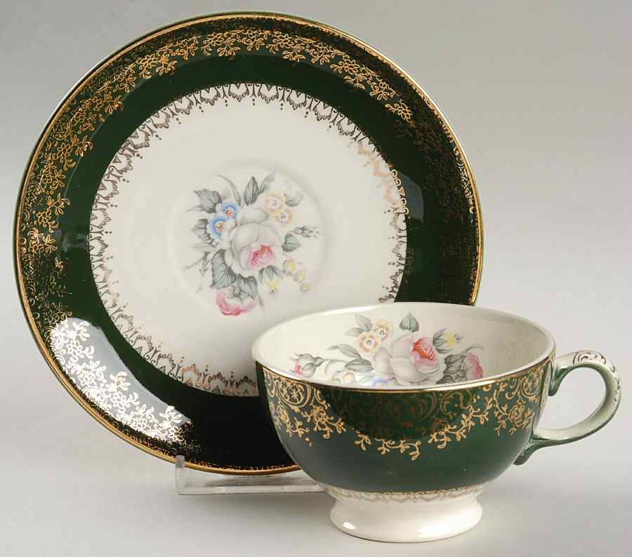 Princess Anne Footed Cup & Saucer Set by Salem-1