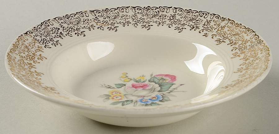 Royal Rose Bouquet Rim Fruit/Dessert (Sauce) Bowl by Salem-1