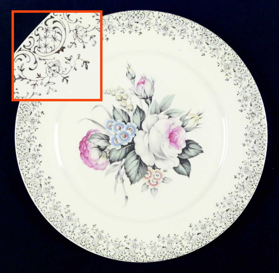 Royal Rose Bouquet Dinner Plate by Salem-1