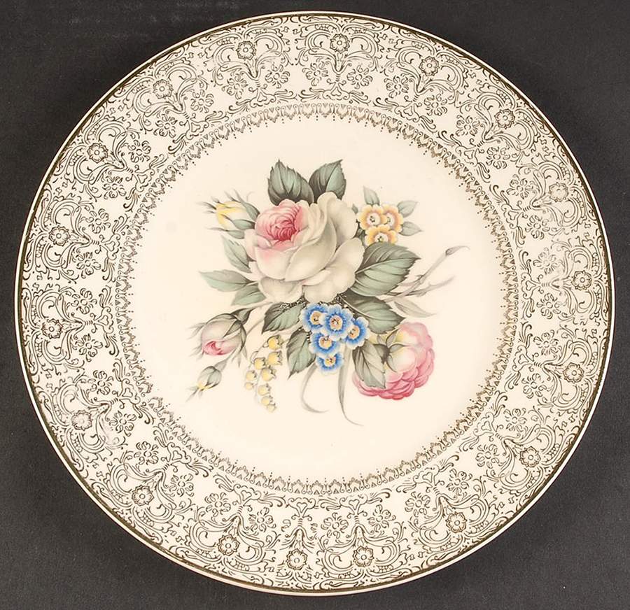 Royal Rose Bouquet Large Dinner Plate by Salem-1