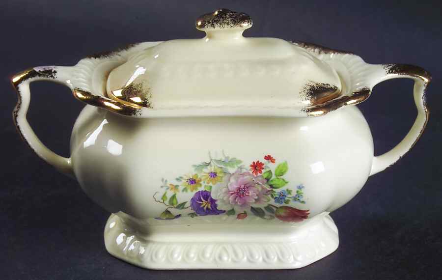 Rust Tulip Sugar Bowl & Lid by Salem-1