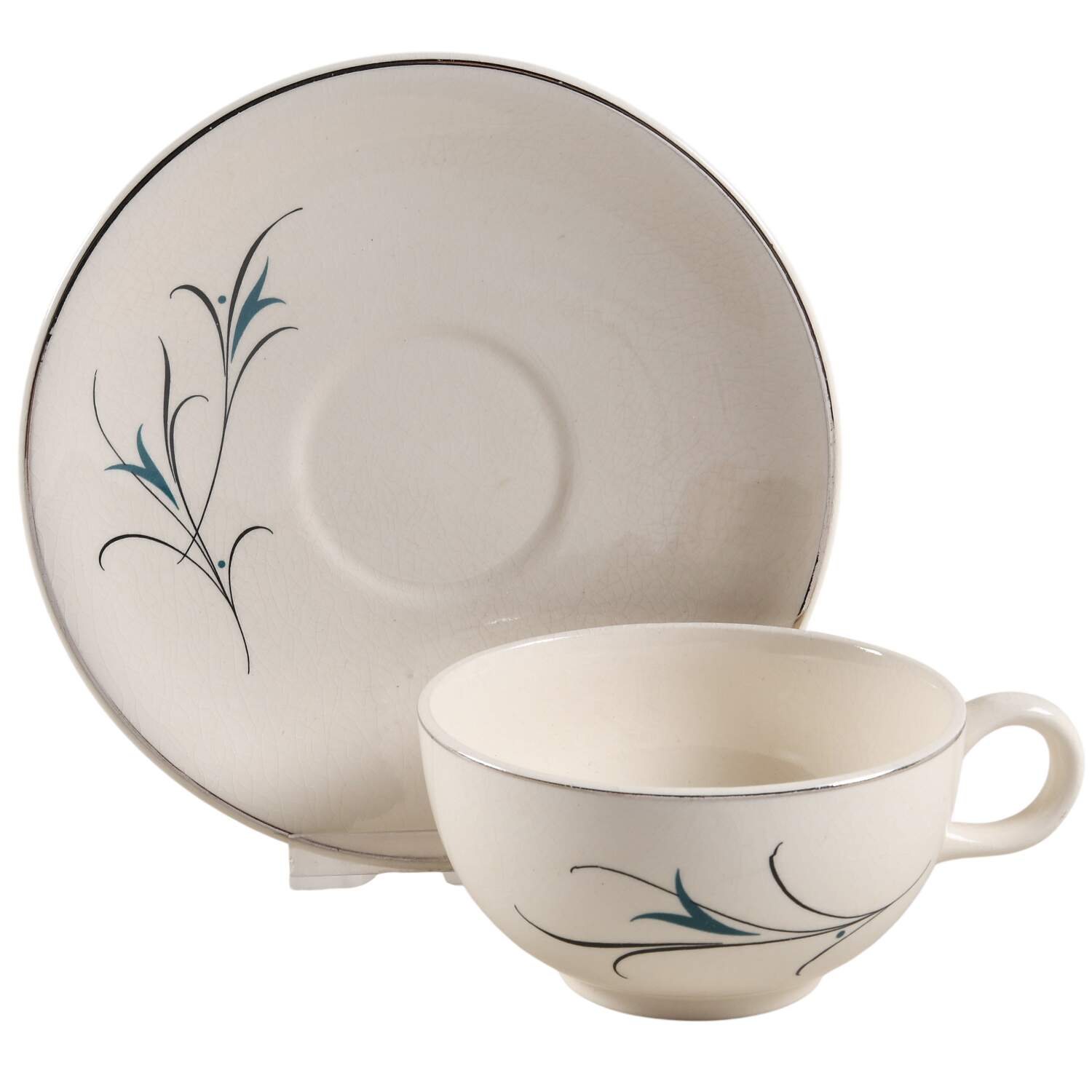 Simplicity Turquoise Flat Cup & Saucer Set by Salem-1