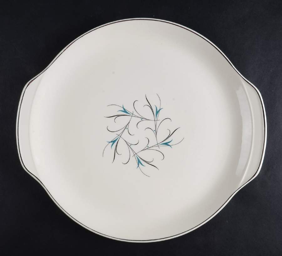 Simplicity Turquoise 13" Handled Chop Plate (Round Platter) by Salem-1