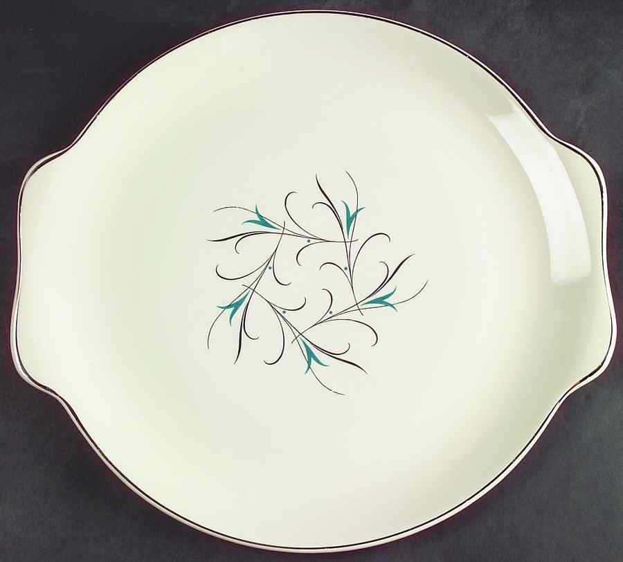 Simplicity Turquoise Handled Cake Plate by Salem-1