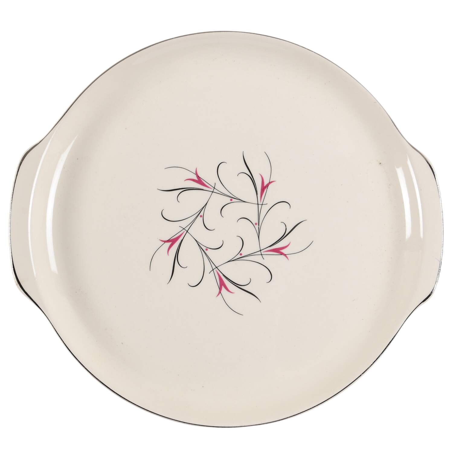 Simplicity Pink Handled Cake Plate by Salem-1