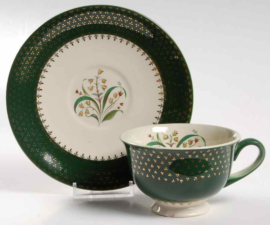 SLM43 Footed Cup & Saucer Set by Salem-1