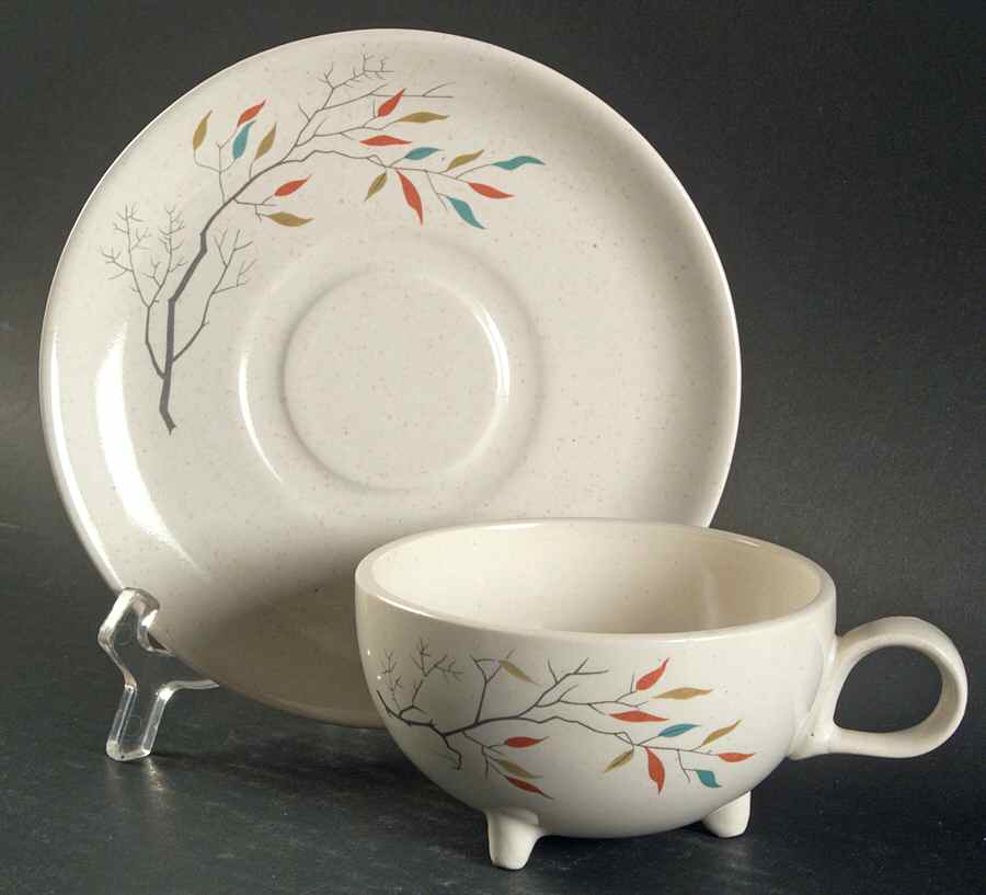 Southwind (China) Footed Cup & Saucer Set by Salem-1