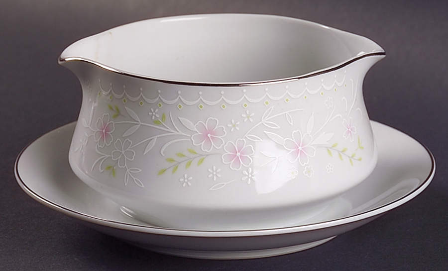 Spring Blossom Gravy Boat with Attached Underplate by Salem-1