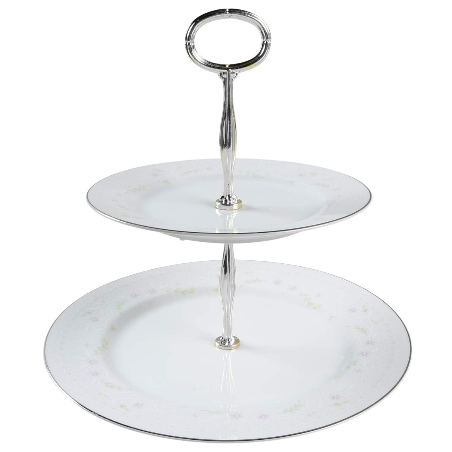 Spring Blossom 6 5/8"-10"  2 Tiered Serving Tray (Dp, Sp) HC by Salem-1
