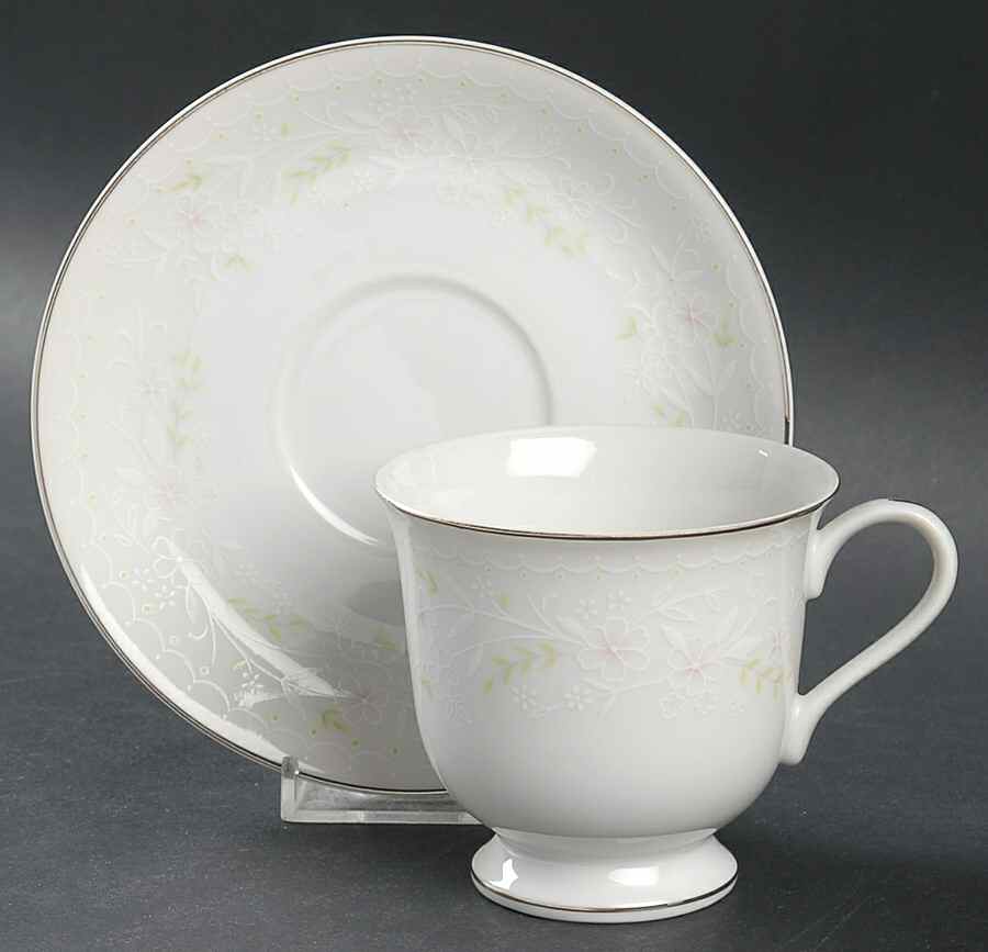 Spring Blossom Footed Cup & Saucer Set by Salem-1