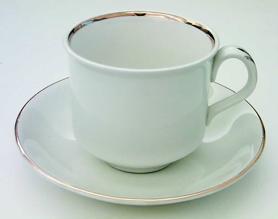 Symphony In Gold Flat Cup & Saucer Set by Salem-1