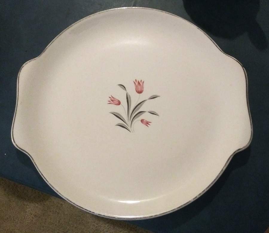 Tulip Time Handled Cake Plate by Salem-1