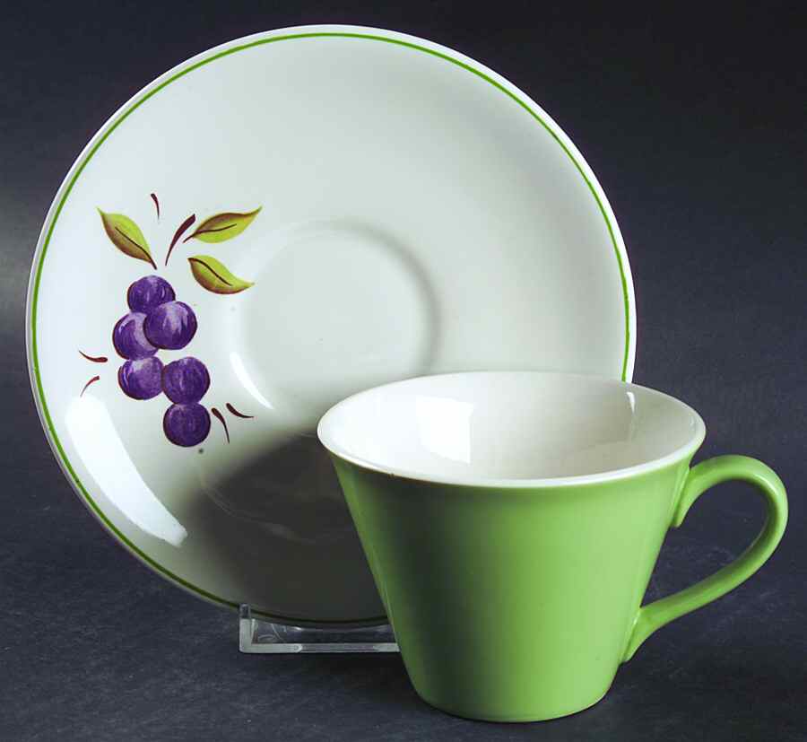 Vintage Flat Cup & Saucer Set by Salem-1